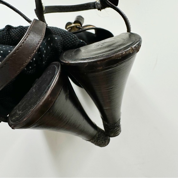 Burberry  Nova Check Tassel Wedges Dark Brown ladies Size 8 - Picture 4 of 11